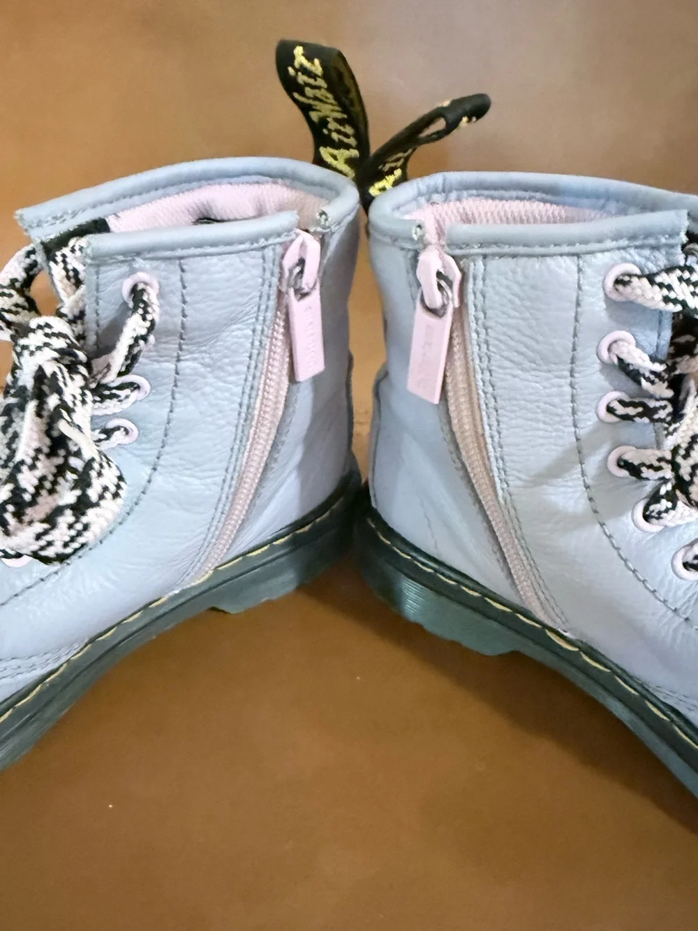 Dr. Martens Size 1 Light Lavender Leather Lace-Up Boots